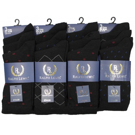 Mens 6-11 Ralph Lewis Coloured Suit Socks Wholesalers Leicester