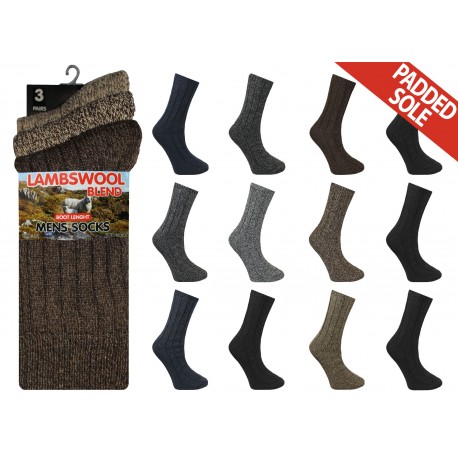 Mens 6-11 Short Wool Blend Assorted Socks