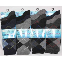 Mens 6-11 Always Fresh Argyle Everyday Socks