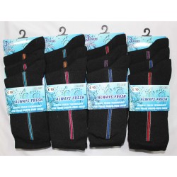 Mens 6-11 Always Fresh Vertical Stripe Everyday Socks