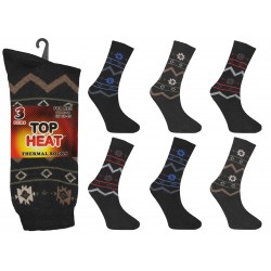 Mens 6-11 Top Heat Snowflake Thermal Socks