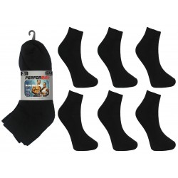 Mens 6-11 Performax Black Cushion Padded Trainer Socks