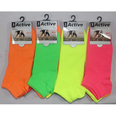 Mens 6-11 Active Neon Trainer Socks