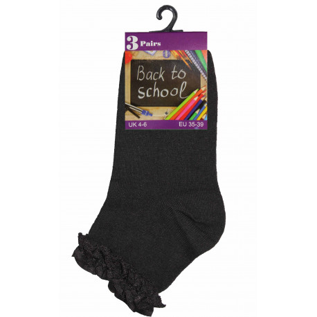 Girls 4-6 Black Lace Frill Socks