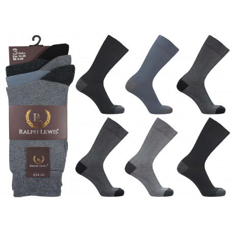 Mens 6-11 Ralph Lewis Dark Colour H&T Everyday Socks