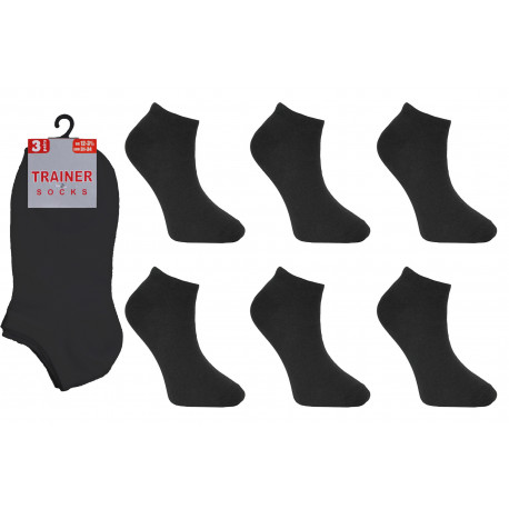 Childrens 12-3 Black Trainer Socks
