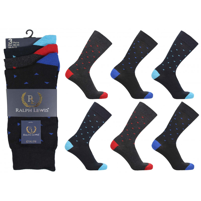 Mens 6-11 Ralph Lewis Triangle Socks Wholesale Leicester