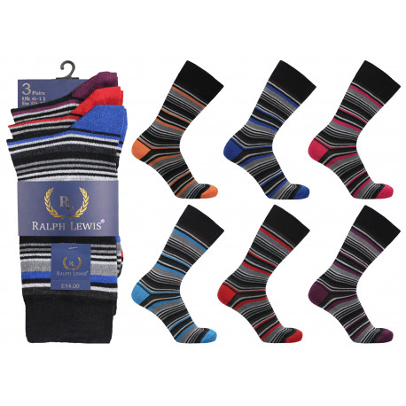 Mens 6-11 Ralph Lewis Stripe Everyday Socks