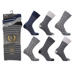 Mens 6-11 Ralph Lewis StripeDots Everyday Socks