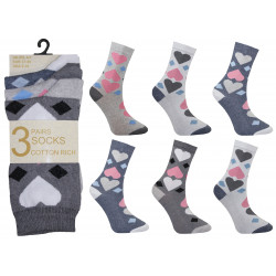 Ladies 4-7 Heart Ankle Socks