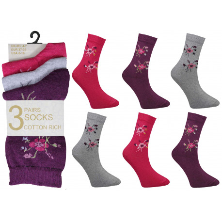 Ladies 4-7 Daisy Flowers Ankle Socks
