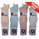 Ladies 4-7 Long Wool Blend Padded Sole Socks