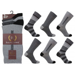 Mens 6-11 Ralph Lewis SV-3 Grey Mix Everyday Socks