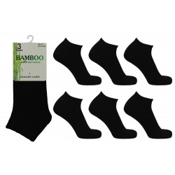 Ladies 4-7 Ralph Lewis Black Bamboo Trainer Socks