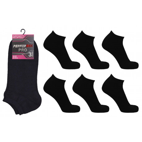 Ladies 4-6 Performax Black Trainer Socks