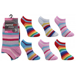 Ladies 4-6 Performax Rainbow Stripe Trainer Socks