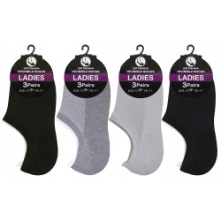 Ladies 4-7 Invisible Assorted Trainer Liner Socks