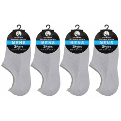 Mens 6-11 Invisible White Trainer Liner Socks