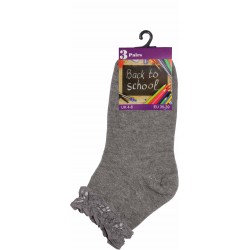 Girls 4-6 Grey Lace Frill Socks